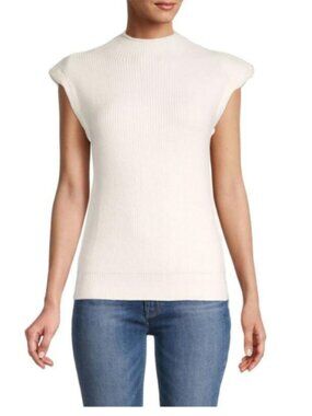 HL Affair New York NWT Cream Ribbed Pullover Sweater, Size Large